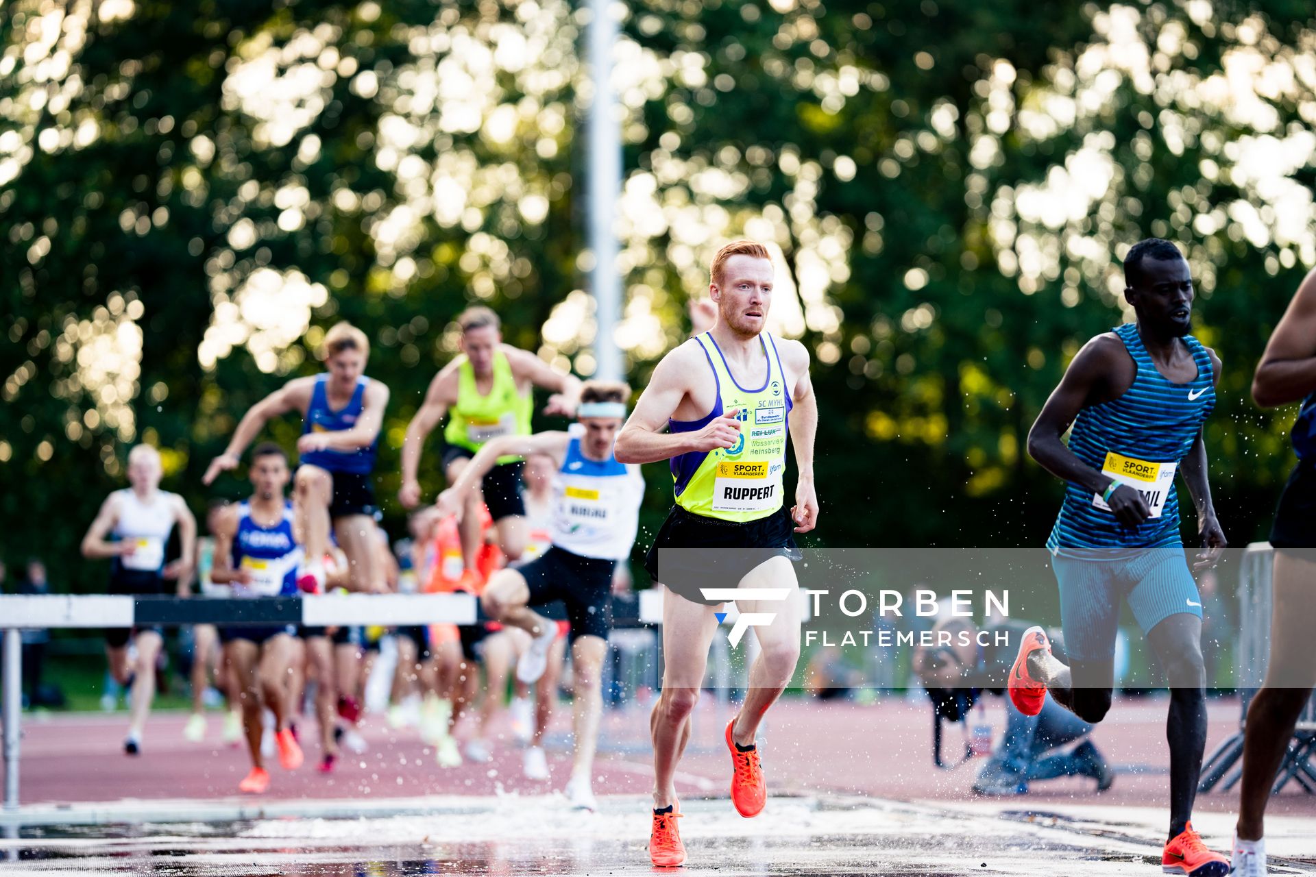 Frederik Ruppert (Germany) ueber 3000m Hindernis am 28.05.2022 waehrend der World Athletics Continental Tour IFAM Oordegem in Oordegem